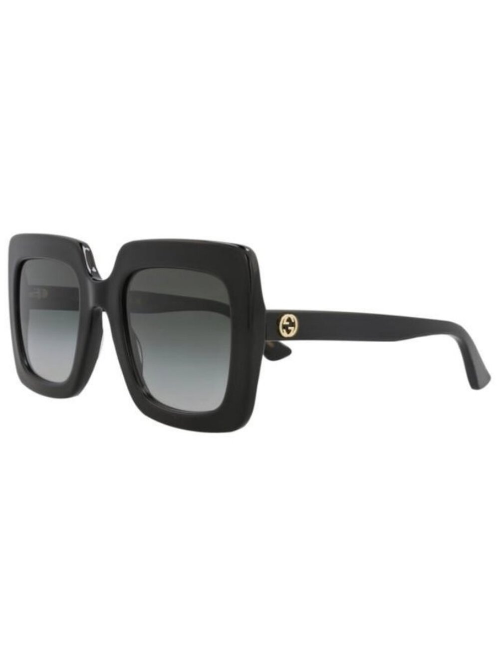 New Gucci Womens Square/Rectangle Black Black Grey Fashion Designer Sunglasses